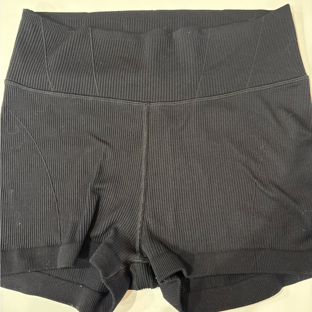Aerie Black Bike Shorts with High-Rise Waistband